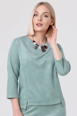 Блузка эко-замша 4224/02/Оливковый