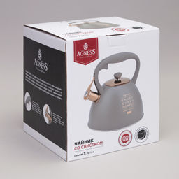 ЧАЙНИК AGNESS СО СВИСТКОМ, 3,0 Л ТЕРМОАККУМУЛИРУЮЩЕЕ ДНО, ИНДУКЦИЯ  фото 2