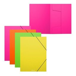 Цена за 4 шт. Папка для тетрадей на резинках пластиковая ErichKrause Matt Neon, A5+, ассорти (в пакете по 4 шт.)