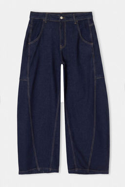Koyu Mavi D_K_ML_ Diki_ Detayl_ Y_ksek Bel Baggy Jeans TWOAW27JE00030 - Trendyolmilla фото 7