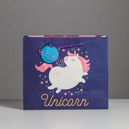 Цена за 2 шт. Пакет подарочный, упаковка, «Unicorn», 27 х 23 х 11.5 см