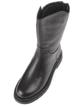 Z4228M BLACK Полусапоги зимние женские (натуральная кожа, натуральный мех) - Фабричный китай фото 5