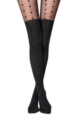 Колготки фантазийные CONTE HEARTS Колготки с имитацией гольфинов nero - Conte elegant фото 4