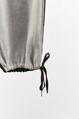 CONTRAST LINEN TROUSERS - Zara фото 12
