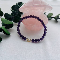 Браслет из Аметиста во вставкой Месяц 18 см