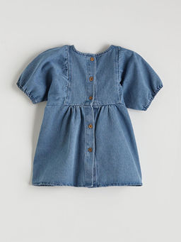 Bisiklet Yaka ?i?ekli K?z Bebek Jean Elbise