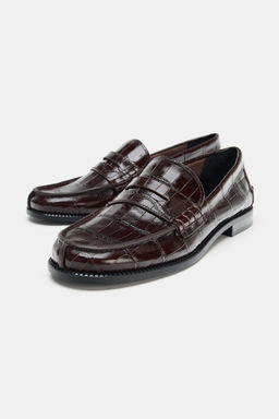 EMBOSSED LEATHER LOAFERS - Zara фото 11