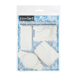 Заготовка для декорирования Love2art ВА-11 Набор заготовок для декорирования гипс 21 х 16 х 2 см 4 шт Набор для мальчиков