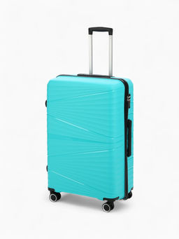 Чемодан на колёсах большой 111 л (L), на молнии, кодовый замок, 4 колеса, голубой