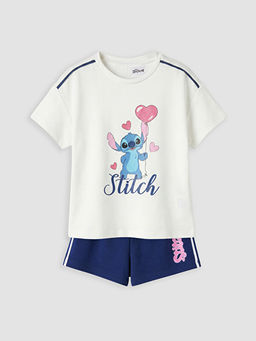 Stitch Bask?l? K?z ?ocuk ?ortlu Tak?m