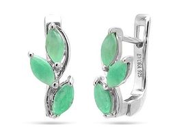 Серьги из серебра изумруд берилл, Тика