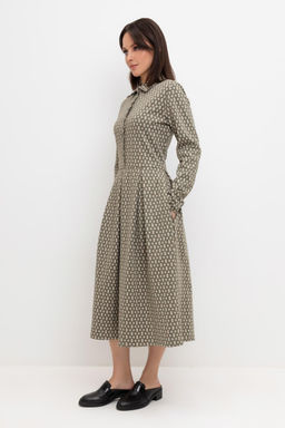 ЕВТ 5055/оливковый серый,ромбики платье жен