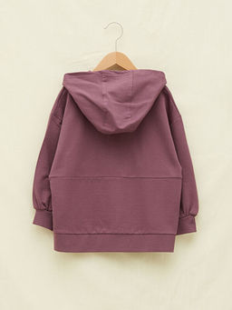 Kap??onlu Bask?l? Uzun Kollu Erkek ?ocuk Fermuarl? Sweatshirt - Waikiki фото 2