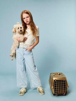 Wideleg K?z ?ocuk Jean Pantolon