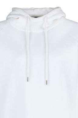 Ekru Kapusonlu Oversize Sardonlu Orme Sweatshirt