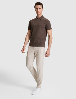Bej Slim Fit Beli Latikli Kanvas Pantolon
