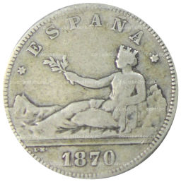 2 песеты 1870 года Испания