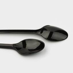 Цена за 100 шт. Ложка одноразовая «Стандарт», пластик, 12.5 см, чайная, чёрная