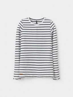 КР 302820/молочный,тем.серый,полоска к623 лонгслив (футболка дл.рукав) для дев - Crockid фото 2