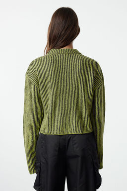 Ekru Crop Yumusak Dokulu Bisiklet Yaka Triko Kazak TWOAW25KZ00000 - Trendyolmilla фото 14