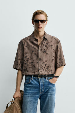 CAMISA FLUIDA ESTAMPADO ABSTRACTO / Marr?n - Zara фото 2