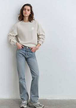 Jane Classic Denim Puslu Ac?k Mavi Jean Pantolon  фото 2