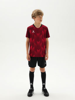 Детская футбольная форма KELME Short-Sleeved Football Suit (Burgundy/Black)