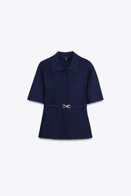 PLAIN KNIT BELTED JACKET - Zara фото 5