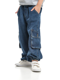 Джинсы карго 33-7655 синий - Mini maxi фото 9