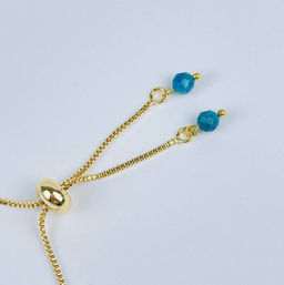 Браслет (Вишудха) регулируемый из Аквамарина, Апатита и Амазонита - Радуга самоцветов фото 3