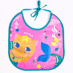 Нагрудник для кормления M&B «ТРЕНД. Лапочки» непромокаемый на завязках, МИКС