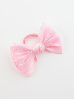 Цена за 6 шт. Бант для волос на резинке «Школьница. Стиль», блеск, 11 см, розовый