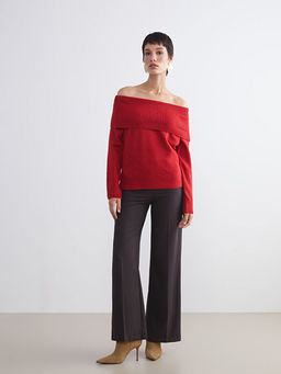 Kay?k Yaka Kad?n Triko Kazak