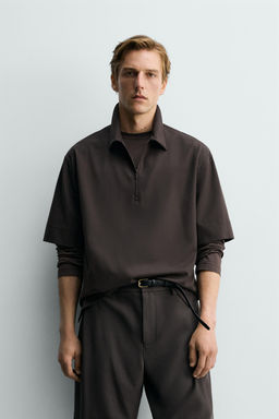 POLO T?CNICO CREMALLERA / Chocolate - Zara фото 2