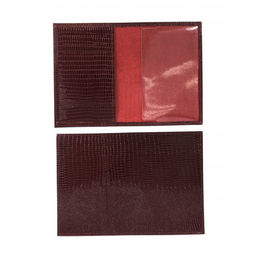 Обложка для паспорта Croco-П-405 (5 кред карт) натуральная кожа бордо игуана (78) 265093