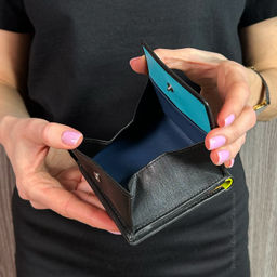 Итальянский кожаный кошелек DuDu серии Flavio | черный - Dudubags фото 9