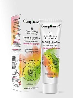 "Compliment" Sparkling Pleasure Пилинг-скатка д/лица увлажн."Персик.сорбет" (100мл).16 /641160/