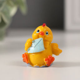 Фигурка полистоун Цыпа почтальон с письмом, 2.6?3?3.3 см