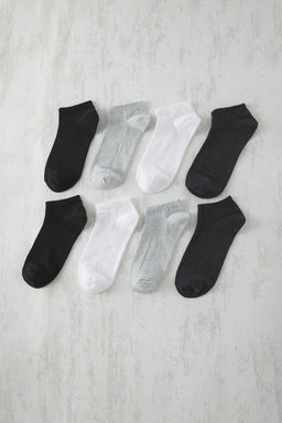 Beyaz Unisex 8li Pamuklu Patik Corap TEDAW25CO00005