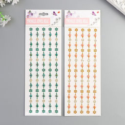 Наклейка - стразы Цветочки и полу жемчужинки. Браслеты, 31?10.7 см, МИКС