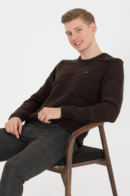 U. S. Polo Assn Мужской вязаный свитер кокосового цвета с круглым вырезом