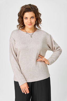 Джемпер Bliss 08378 бежевый с люрексом