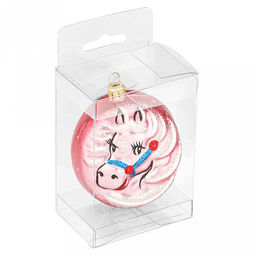 Елочная игрушка фигурка стеклянная "Зодиак. Лошадка " h8см, ручная художественная роспись, цвета микс, подарочная упаковка, "Символ 2026 года" (Россия)