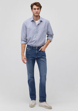 Martin Premium Blue Golgeli Koyu Mavi Jean Pantolon