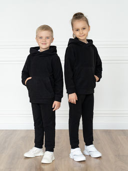 Костюм детский флисовый черный 7043 г(ш) (104, 56)