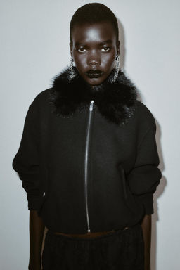 BOMBER JACKET WITH FAUX FUR COLLAR - Zara фото 2