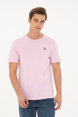 Мужская розовая базовая футболка - U.s. polo assn фото 3