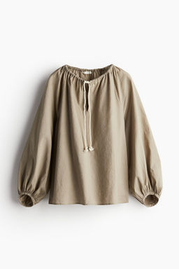 Blusa popover en mezcla de lino - H&m фото 6