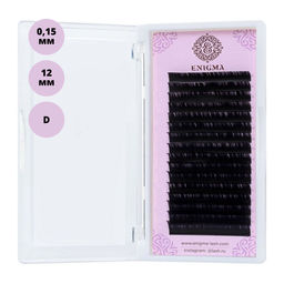 Enigma Ресницы на ленте 16 линий 12 мм, D, 0,15 мм, черный фото 3