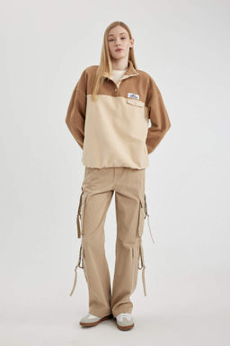 Флисовый свитшот свободного кроя Cool - Defacto фото 2